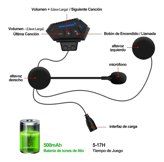 Intercomunicador Bluetooth Llamadas Para Casco Motocicleta